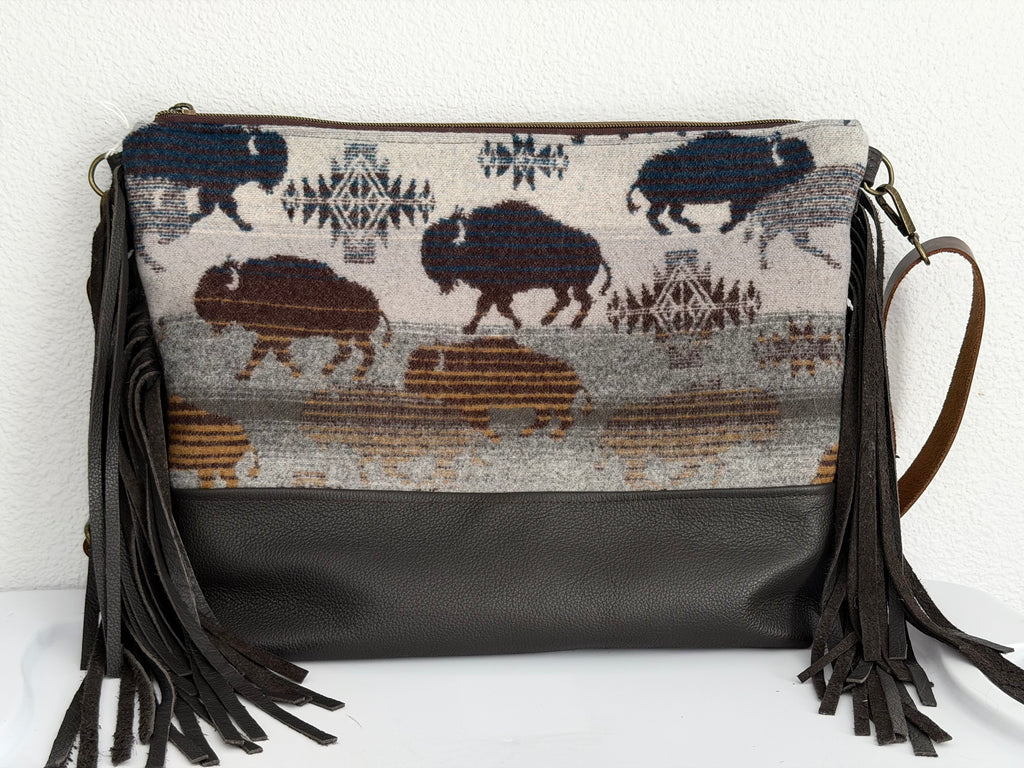 Pendleton Buffalo Leather Fringe Bag