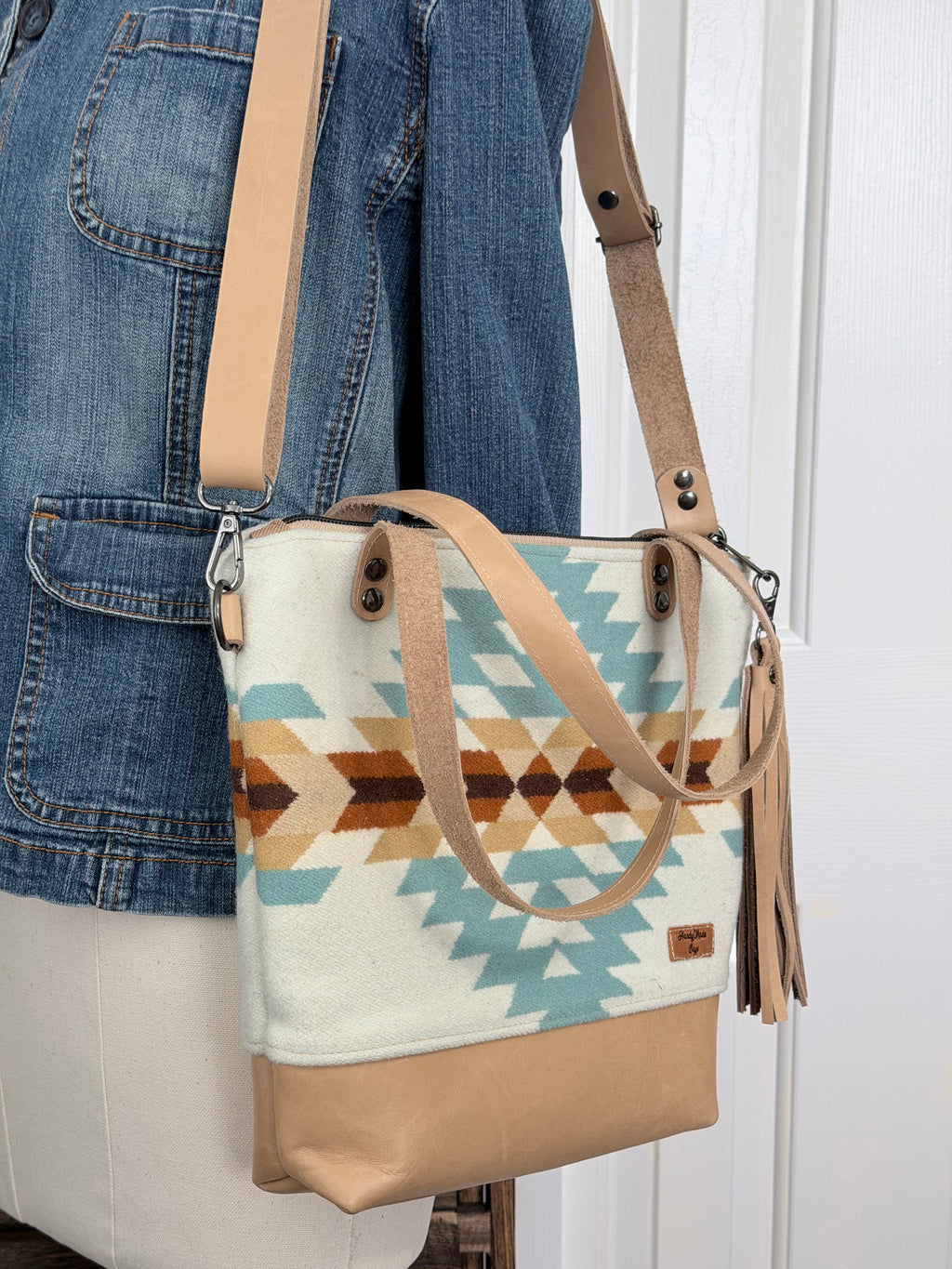 Wool and Leather Ladies Tote