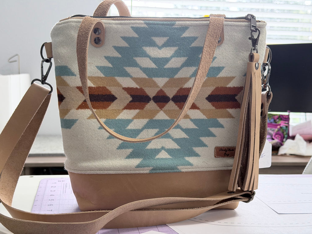 Wool and Leather Ladies Tote